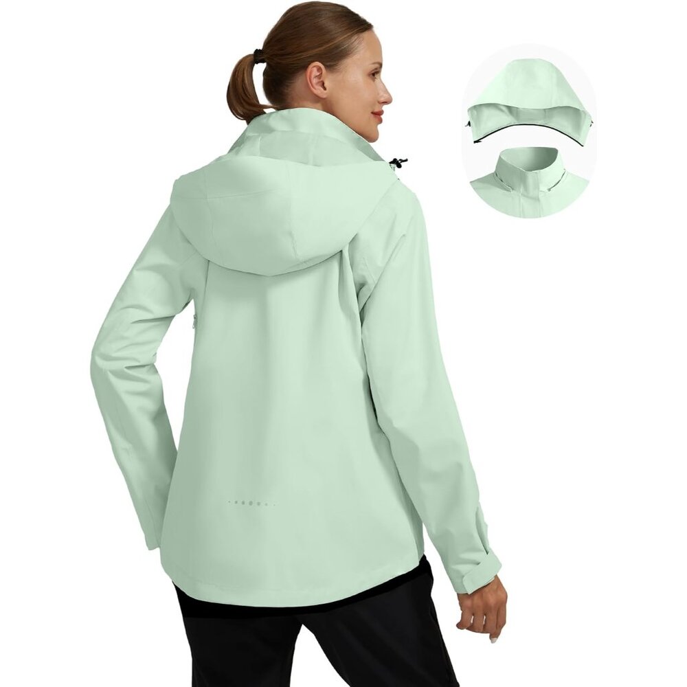 Women's Waterproof Shell Rain Jacket Lightweight … - image 2